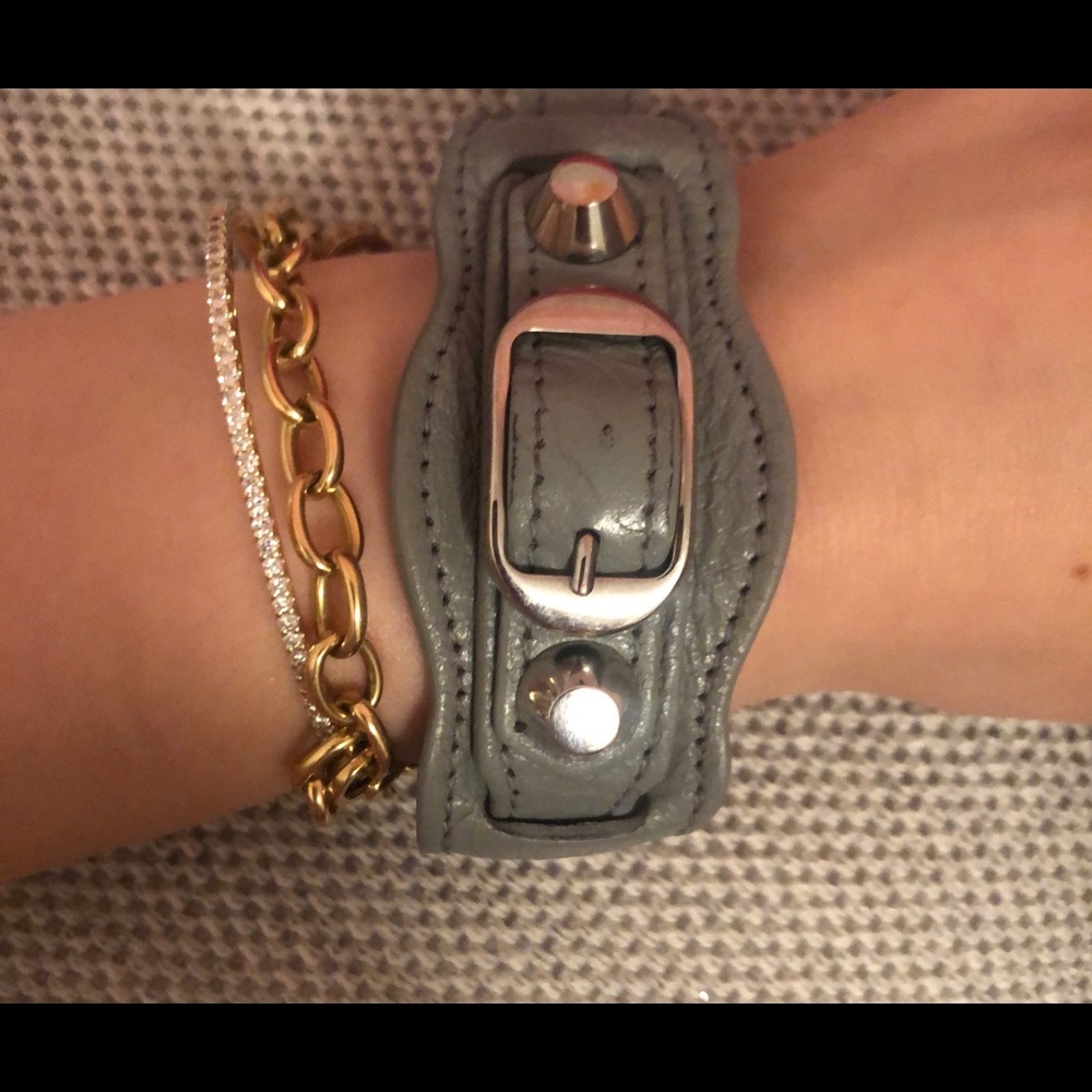 Balenciaga grey giant studded bracelet